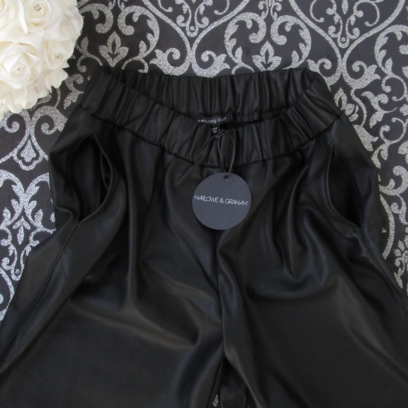 NWT Nordstrom Leather Capri Wide Leg Pocket Pants - Picture 4 of 6